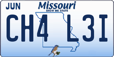 MO license plate CH4L3I