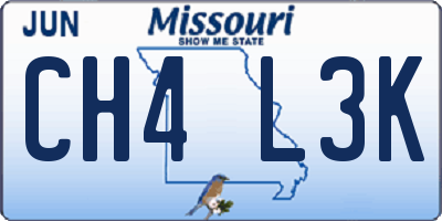 MO license plate CH4L3K