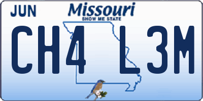 MO license plate CH4L3M