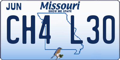 MO license plate CH4L3O