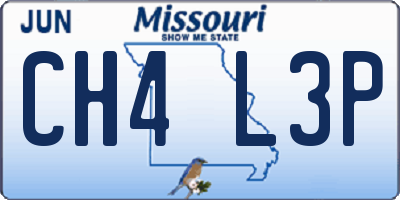 MO license plate CH4L3P
