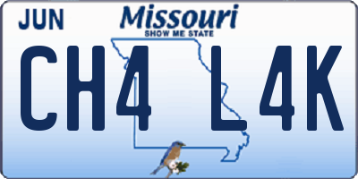 MO license plate CH4L4K