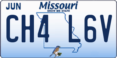 MO license plate CH4L6V