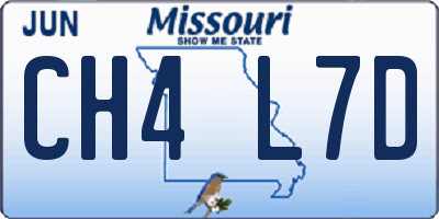 MO license plate CH4L7D