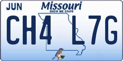 MO license plate CH4L7G