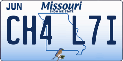 MO license plate CH4L7I