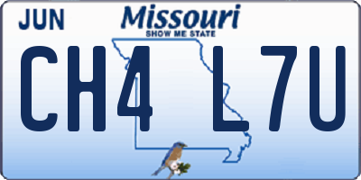 MO license plate CH4L7U