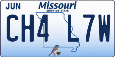 MO license plate CH4L7W