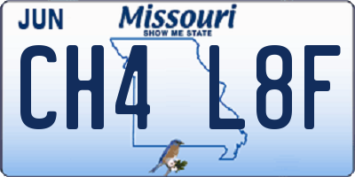 MO license plate CH4L8F