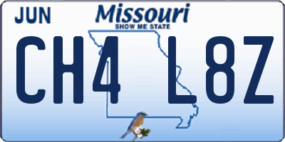 MO license plate CH4L8Z