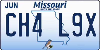 MO license plate CH4L9X