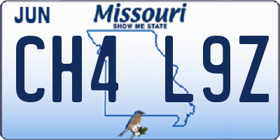 MO license plate CH4L9Z