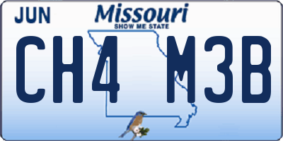 MO license plate CH4M3B