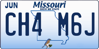 MO license plate CH4M6J