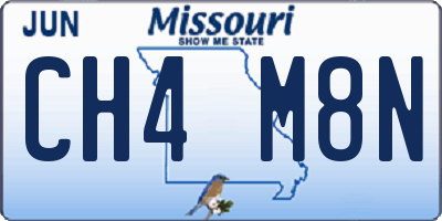 MO license plate CH4M8N