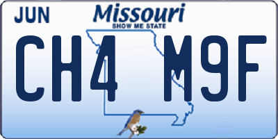 MO license plate CH4M9F