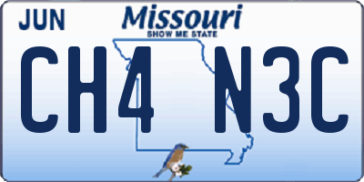 MO license plate CH4N3C