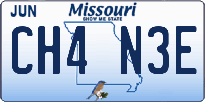 MO license plate CH4N3E