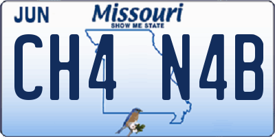 MO license plate CH4N4B