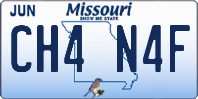 MO license plate CH4N4F