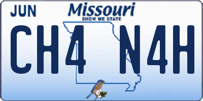 MO license plate CH4N4H