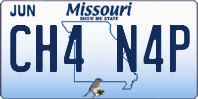 MO license plate CH4N4P