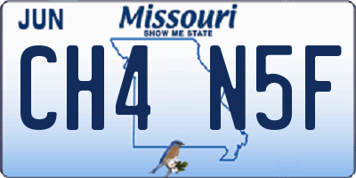 MO license plate CH4N5F