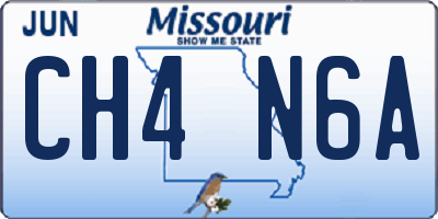 MO license plate CH4N6A