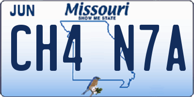 MO license plate CH4N7A