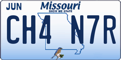 MO license plate CH4N7R