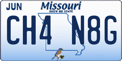 MO license plate CH4N8G