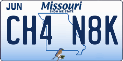 MO license plate CH4N8K