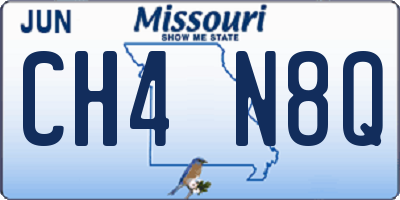 MO license plate CH4N8Q