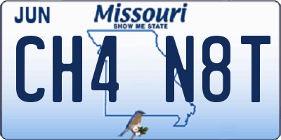MO license plate CH4N8T