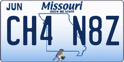 MO license plate CH4N8Z