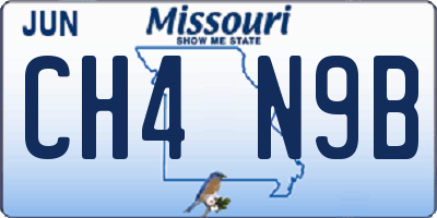MO license plate CH4N9B