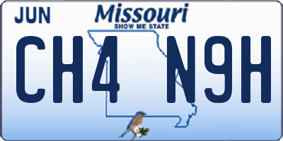 MO license plate CH4N9H