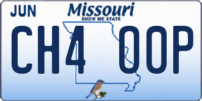 MO license plate CH4O0P