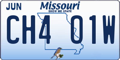 MO license plate CH4O1W