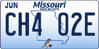 MO license plate CH4O2E