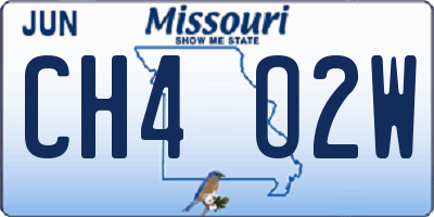 MO license plate CH4O2W