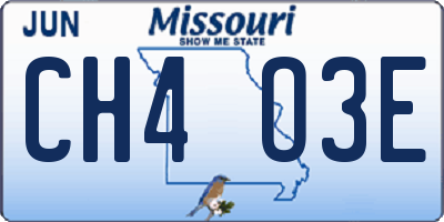 MO license plate CH4O3E