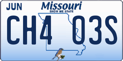 MO license plate CH4O3S