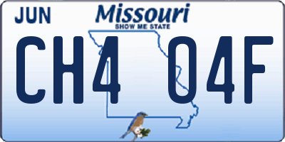 MO license plate CH4O4F