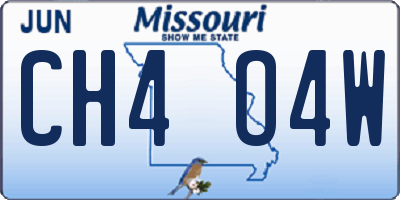 MO license plate CH4O4W