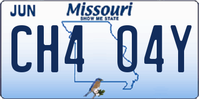 MO license plate CH4O4Y