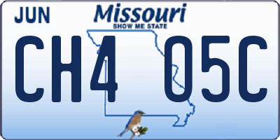 MO license plate CH4O5C