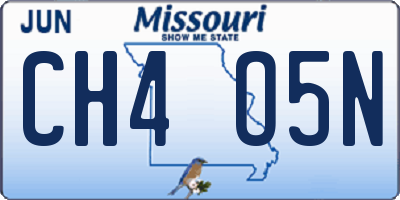 MO license plate CH4O5N