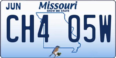 MO license plate CH4O5W