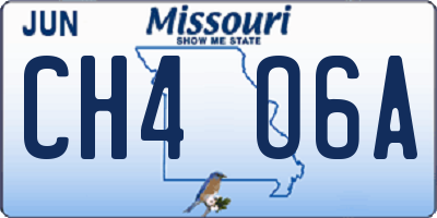 MO license plate CH4O6A